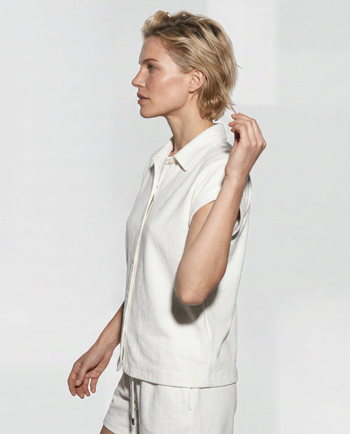 Chemise Milk Sans Manches en Coton organique / Polyamide - MAJESTIC FILATURES