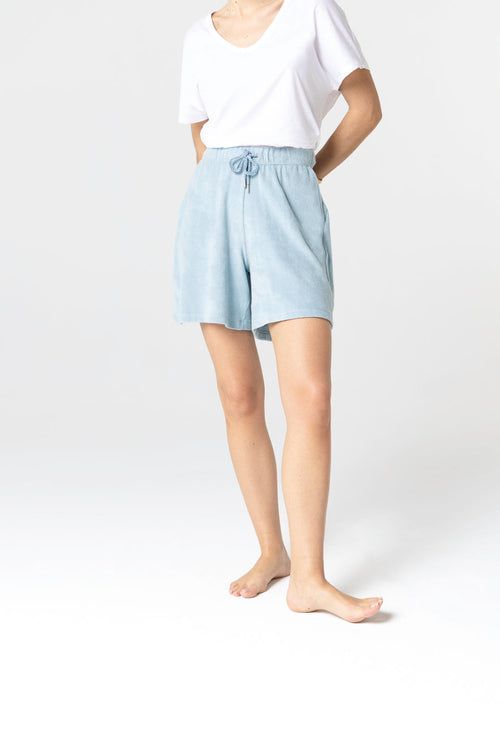 Shorts Bleu Clair en Coton Organique / Polyamide - MAJESTIC FILATURES