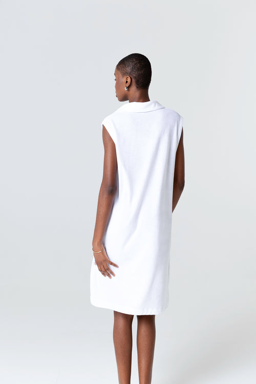 Robe Milk Col Tunisien Sans Manches en Coton organique / Polyamide - MAJESTIC FILATURES