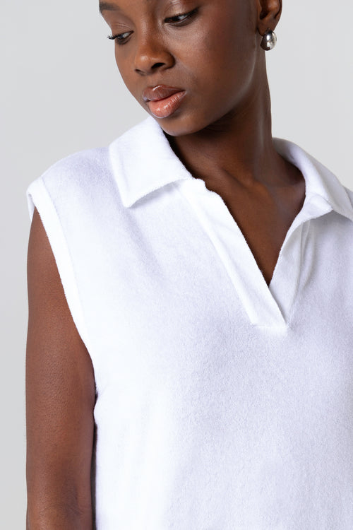 Robe Milk Col Tunisien Sans Manches en Coton organique / Polyamide - MAJESTIC FILATURES