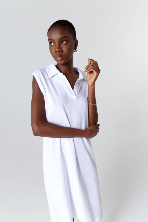 Robe Milk Col Tunisien Sans Manches en Coton organique / Polyamide - MAJESTIC FILATURES