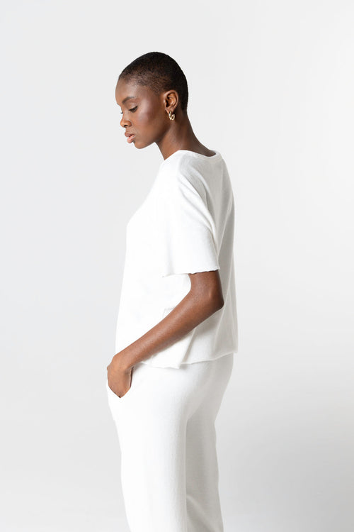 T-shirt Milk Col Rond Manches courtes en Coton Organique / Polyamide - MAJESTIC FILATURES