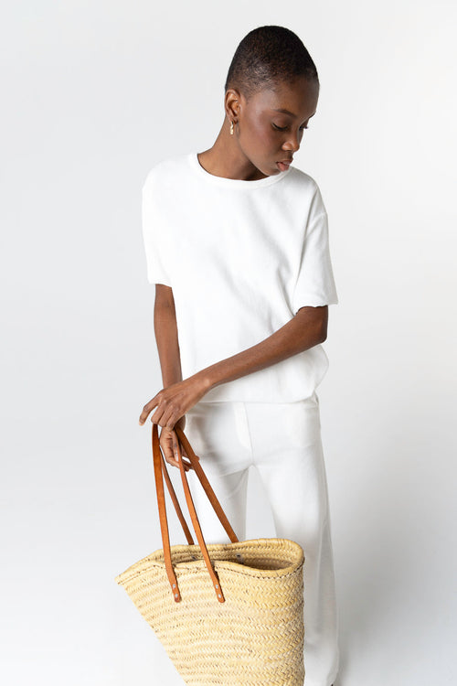 T-shirt Milk Col Rond Manches courtes en Coton Organique / Polyamide - MAJESTIC FILATURES