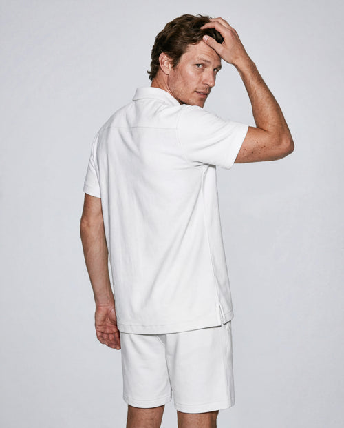 Chemise Blanche Manches Courtes en Coton Organique / Polyamide - MAJESTIC FILATURES