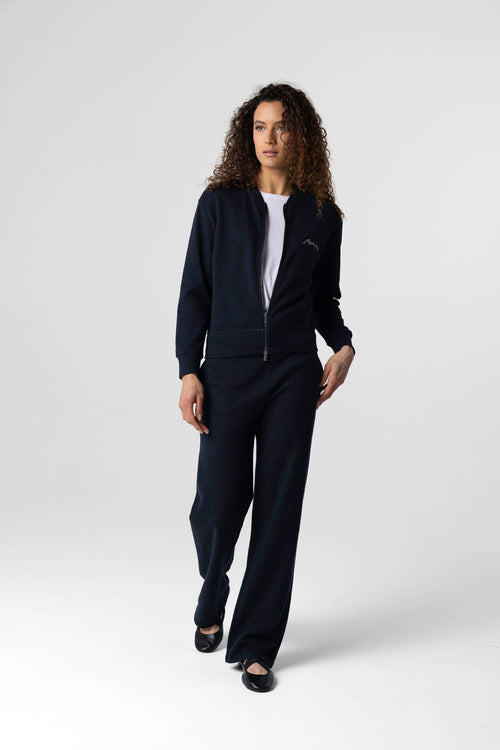 Veste Marine Manches Longues en Coton / Lin / Coton organique - MAJESTIC FILATURES