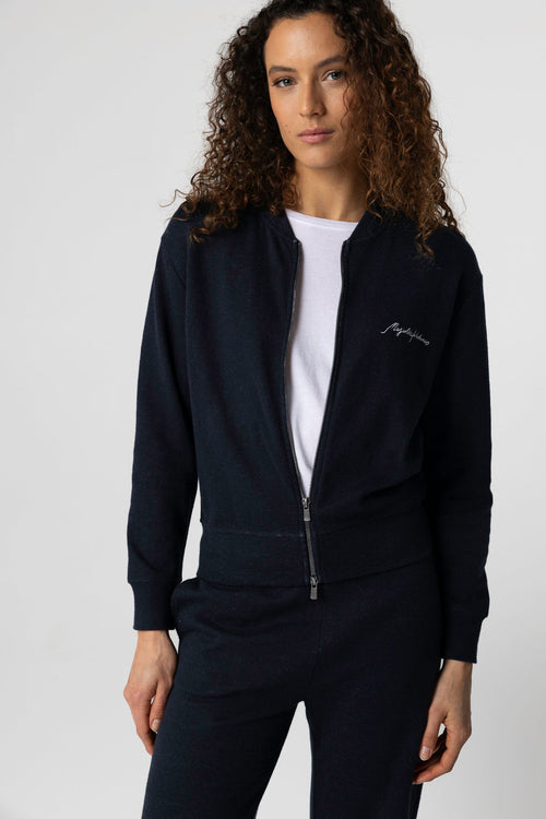 Veste Marine Manches Longues en Coton / Lin / Coton organique - MAJESTIC FILATURES