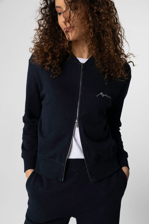 Veste Marine Manches Longues en Coton / Lin / Coton organique - MAJESTIC FILATURES