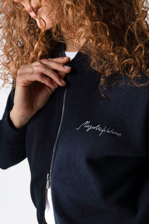 Veste Marine Manches Longues en Coton / Lin / Coton organique - MAJESTIC FILATURES