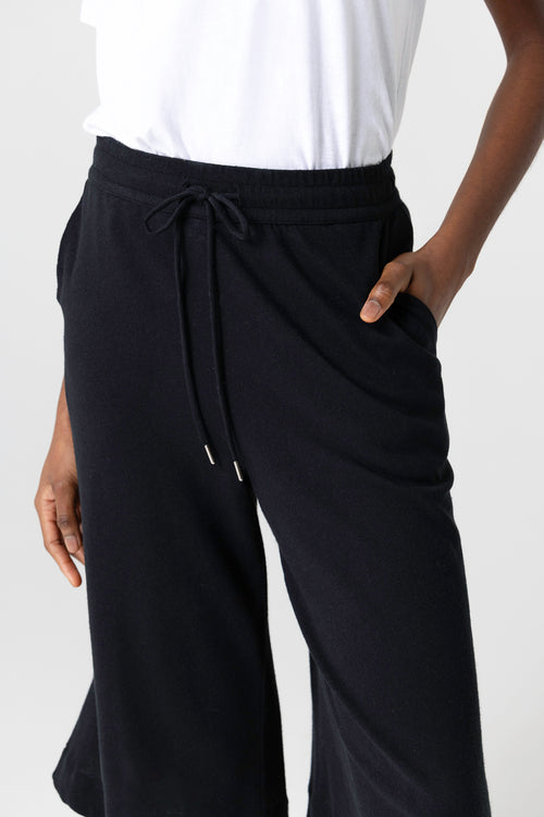 Shorts Noir en Coton / Lin - MAJESTIC FILATURES