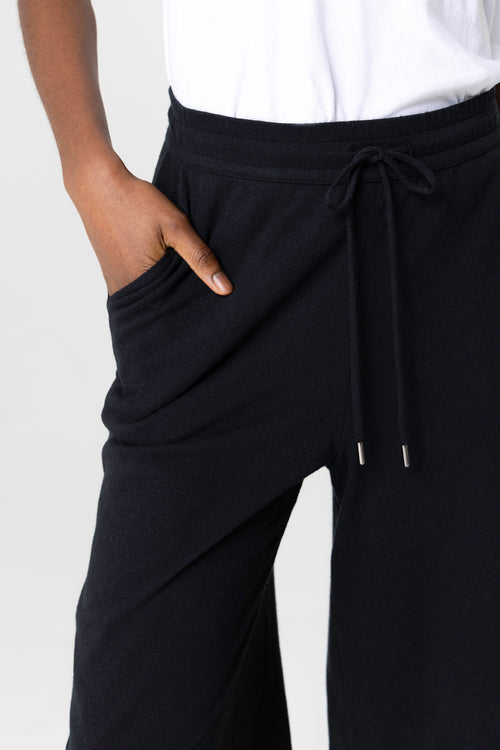 Shorts Noir en Coton / Lin - MAJESTIC FILATURES