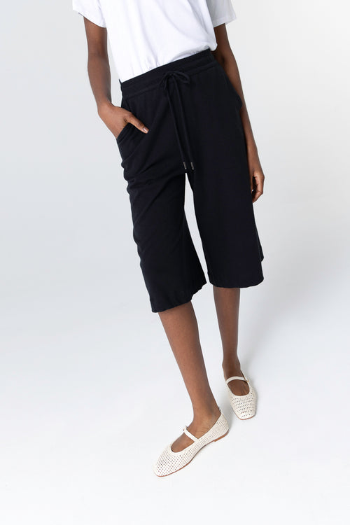 Shorts Noir en Coton / Lin - MAJESTIC FILATURES