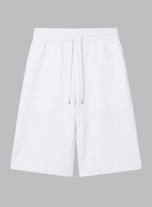 Shorts aus Baumwolle/Leinen in Milchweiß - MAJESTIC FILATURES