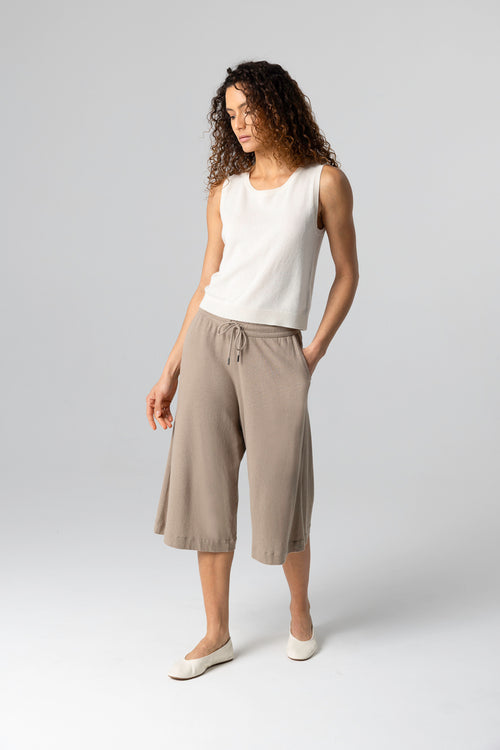 Short Coffee Latte en Coton / Lin - MAJESTIC FILATURES