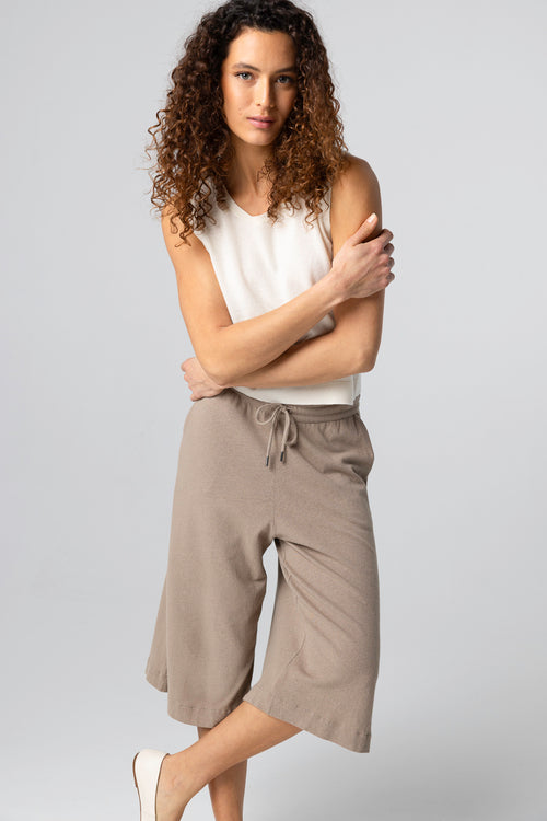 Short Coffee Latte en Coton / Lin - MAJESTIC FILATURES