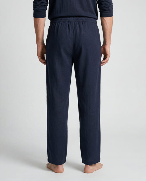 Pantalon Marine en Coton / Lin - MAJESTIC FILATURES