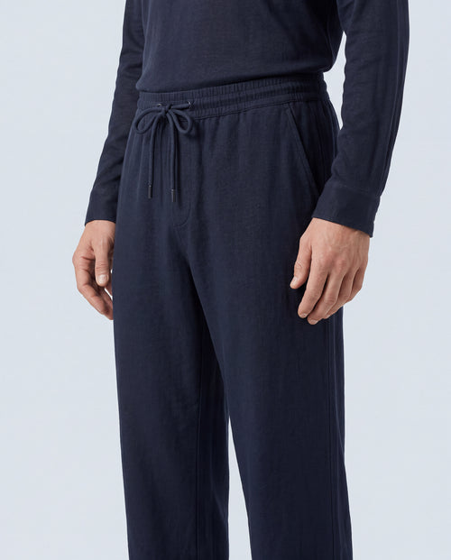 Pantalon Marine en Coton / Lin - MAJESTIC FILATURES