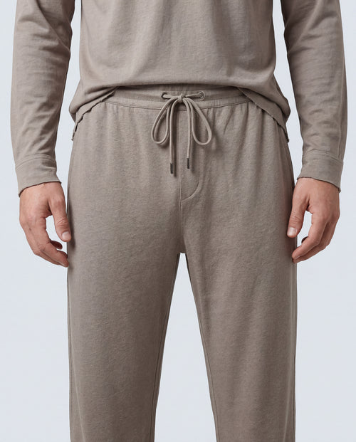 Pantalon Coffee Latte en Coton / Lin - MAJESTIC FILATURES