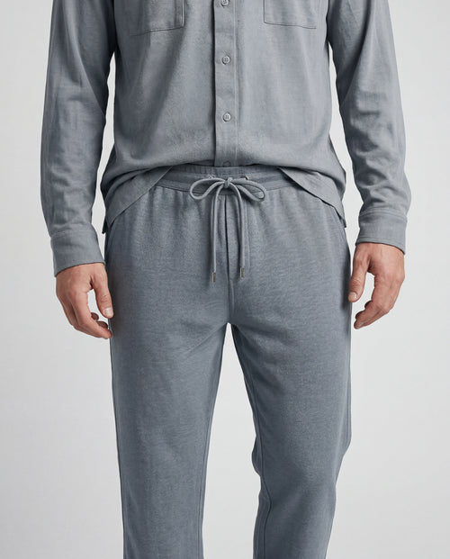 Pantalon Gris en Coton / Lin - MAJESTIC FILATURES