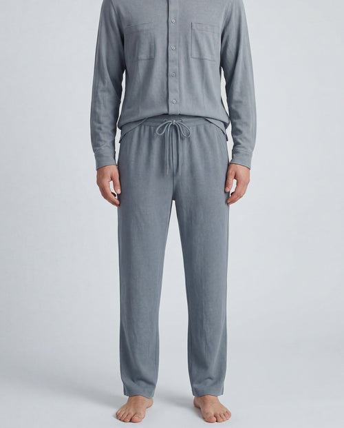 Pantalon Gris en Coton / Lin - MAJESTIC FILATURES