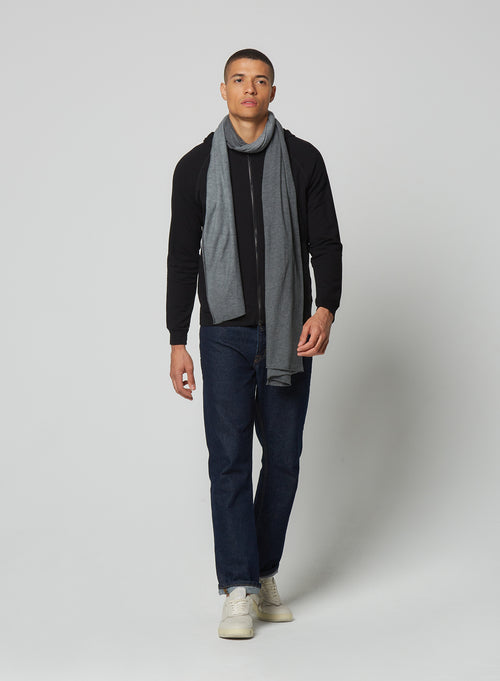 Grauer Schal aus Baumwolle/Kaschmir - MAJESTIC FILATURES