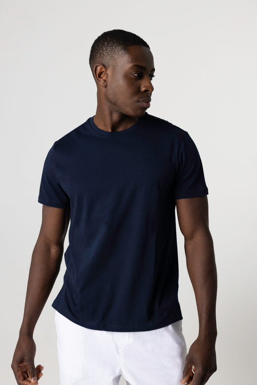 Patrice T-Shirt Rundhalsausschnitt kurze Ärmel aus Silk Touch Baumwolle - MAJESTIC FILATURES