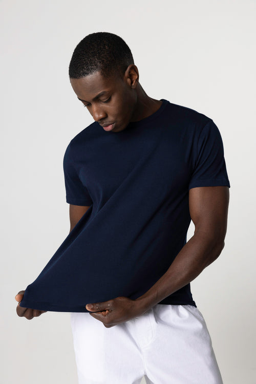 Patrice T-Shirt Rundhalsausschnitt kurze Ärmel aus Silk Touch Baumwolle - MAJESTIC FILATURES