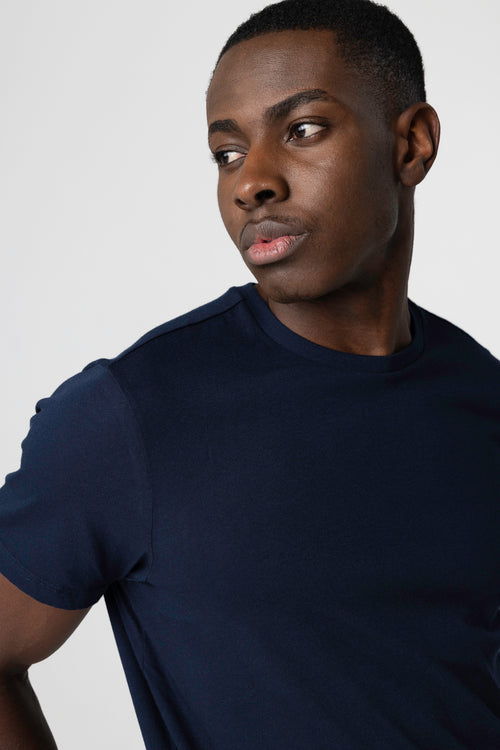 Patrice T-Shirt Rundhalsausschnitt kurze Ärmel aus Silk Touch Baumwolle - MAJESTIC FILATURES