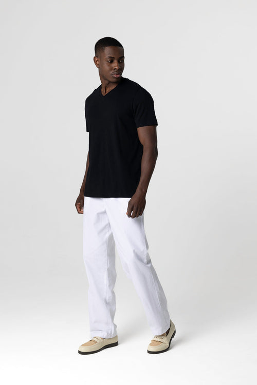 Paul T-Shirt V-Ausschnitt kurze Ärmel aus Silk Touch Baumwolle - MAJESTIC FILATURES