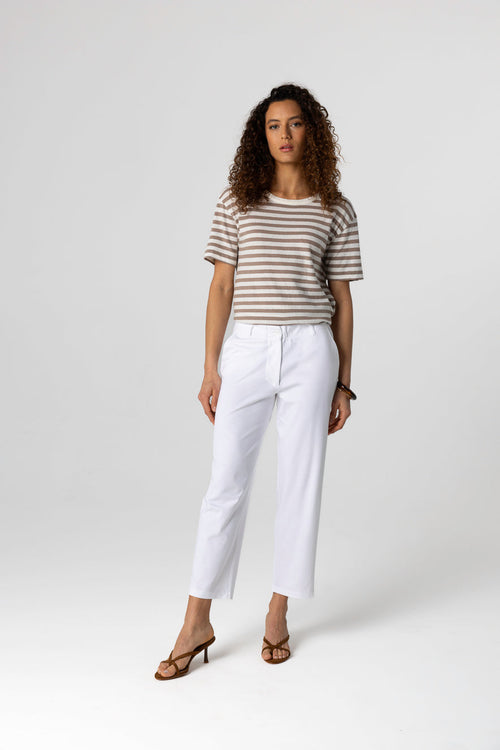 Pantalon Blanc en Coton Supima - MAJESTIC FILATURES