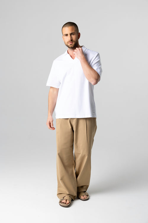 Polo Blanc Manches Courtes en Coton supima - MAJESTIC FILATURES