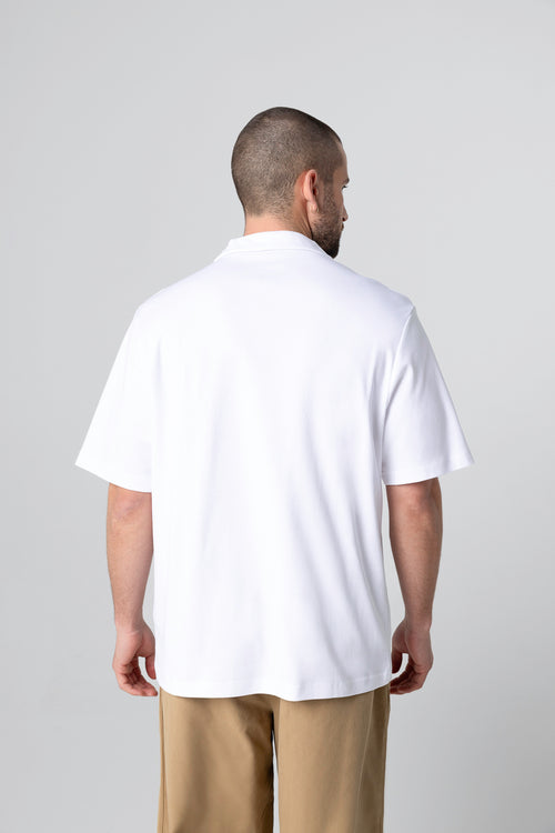 Polo Blanc Manches Courtes en Coton supima - MAJESTIC FILATURES