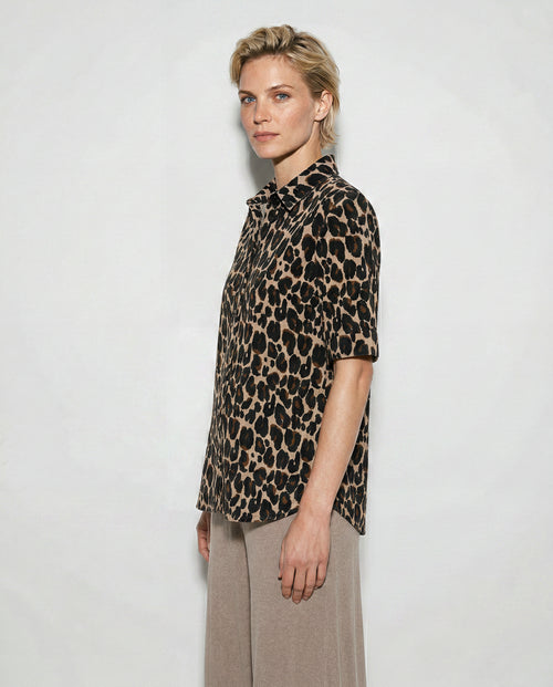 Chemise Ecru chiné Manches Coudes en Coton / Elasthanne - MAJESTIC FILATURES