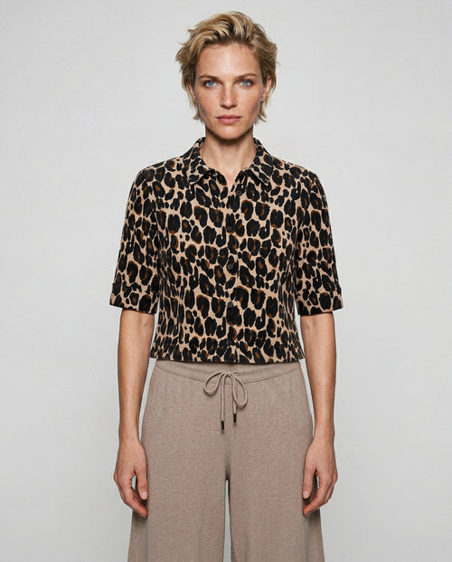 Chemise Ecru chiné Manches Coudes en Coton / Elasthanne - MAJESTIC FILATURES