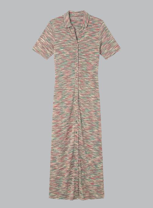 Robe Multicouleurs Manches Courtes en Viscose - MAJESTIC FILATURES