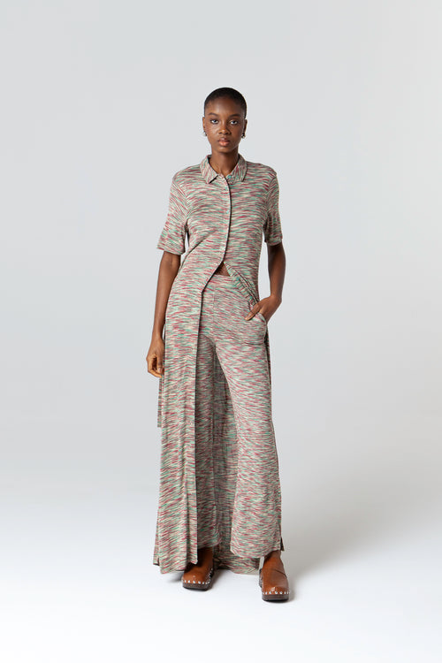 Robe Multicouleurs Manches Courtes en Viscose - MAJESTIC FILATURES