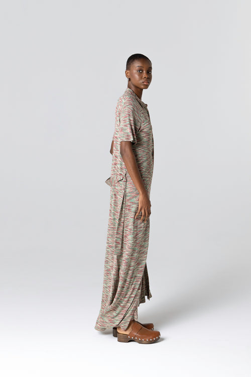 Robe Multicouleurs Manches Courtes en Viscose - MAJESTIC FILATURES