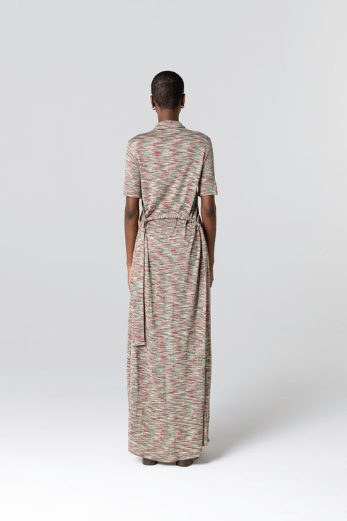 Robe Multicouleurs Manches Courtes en Viscose - MAJESTIC FILATURES