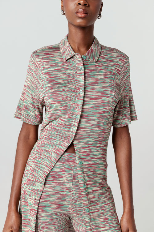 Robe Multicouleurs Manches Courtes en Viscose - MAJESTIC FILATURES