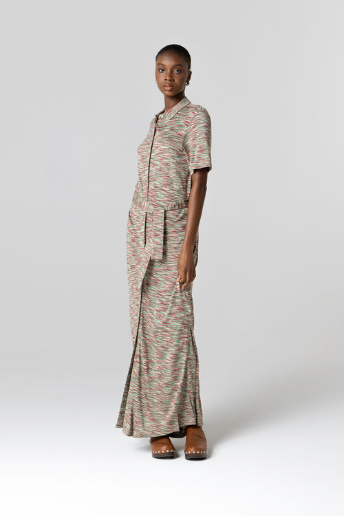 Robe Multicouleurs Manches Courtes en Viscose - MAJESTIC FILATURES