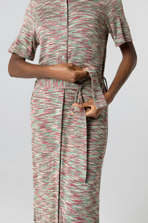 Robe Multicouleurs Manches Courtes en Viscose - MAJESTIC FILATURES