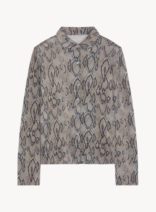Chemise en coton et cachemire imprimé serpent - MAJESTIC FILATURES