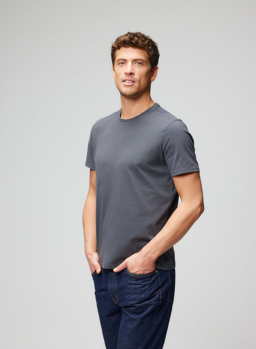 T-shirt Vert Col rond manches courtes en Coton organique / Coton recyclé - MAJESTIC FILATURES