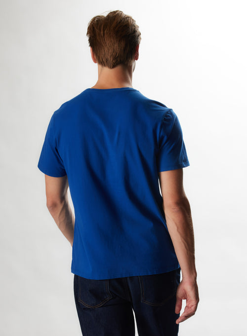 T-shirt Bleu roi Col Rond Manches Courtes en Coton organique / Coton recyclé - MAJESTIC FILATURES