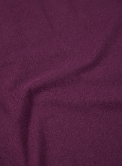 T-shirt Aubergine Col Rond Manches Longues en Coton organique / Coton recyclé - MAJESTIC FILATURES