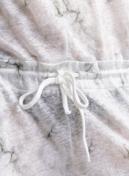 Ärmelloses Khaki-Jumpsuit mit V-Ausschnitt aus Leinen - MAJESTIC FILATURES