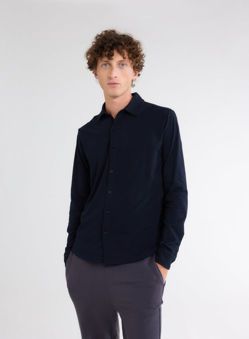 Chemise Marine Manches Longues - MAJESTIC FILATURES