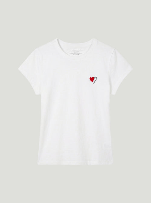 T-shirt Blanc Col Rond Manches Courtes en Coton organique - MAJESTIC FILATURES